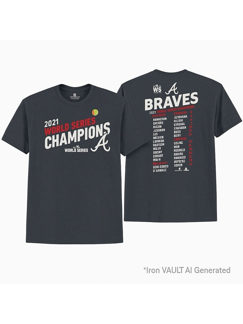 Braves Mens XL 2021 World Series Champions Shirt Navy Blue MLB Locker Room Tee